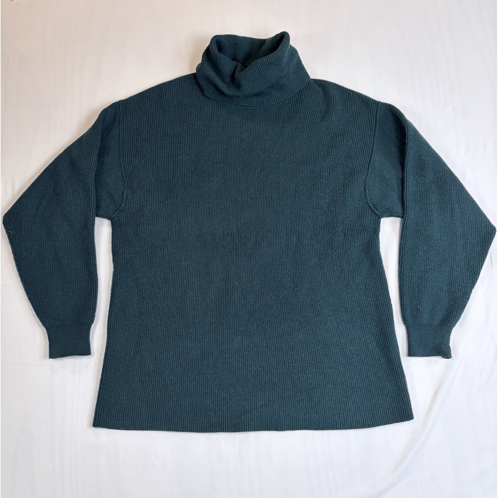 Free People Women Deep Jade Softly Structured Tunic Sweater Sz S Oversized